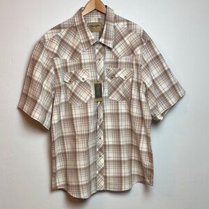 NWT Wrangler Retro Men's Short Sleeve Western Snap Plaid Shirt XXL
